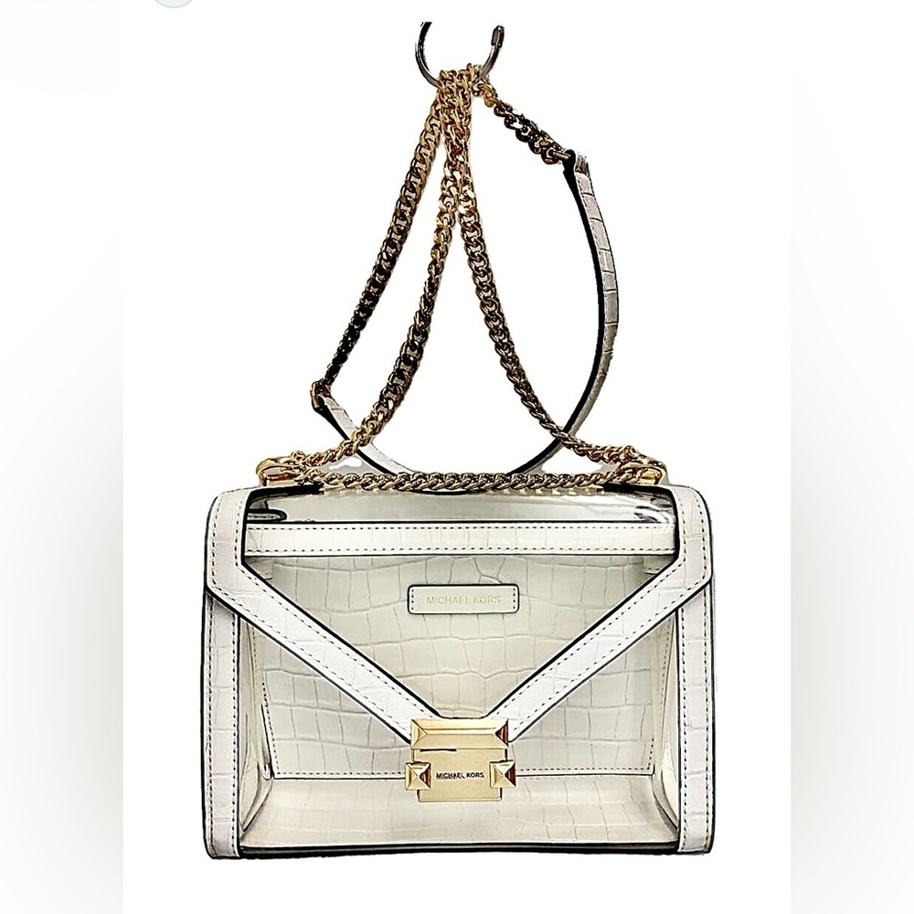 Michael Kors White Crossbody Bag clear embossed leather used item